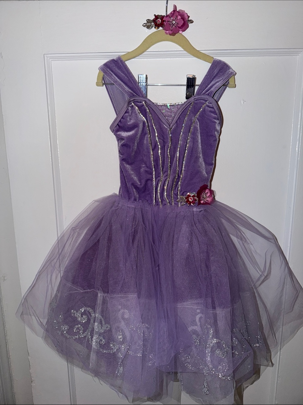 Weissman Lilac Sparkle Tulle Princess Dance Costume for Kids size SC